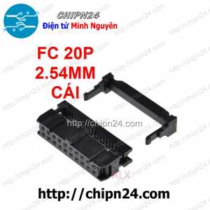(F129) IDE20 Cái 2.54mm, Đầu bấm cáp FC 20p 2x10 2.54mm (FC 20P 2.54mm Cái)