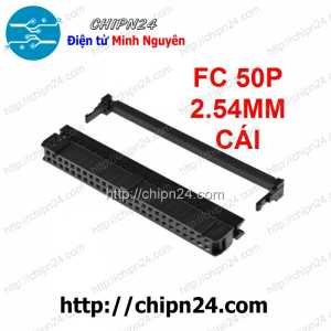 IDE50 Cái 2.54mm, Đầu bấm cáp FC 50p 2x25 2.54mm (FC 50P 2.54mm Cái)