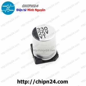 Tụ nhôm 330uF 25V 8x10mm (SMD Dán)