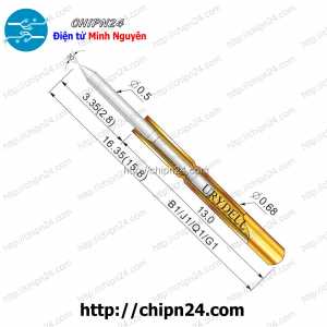 [KG1] Kim test mạch P50-B1, dài 16.5mm, đường kính đầu 0.5mm, đường kính thân 0.68mm, trở kháng 50mΩ, 2A, đầu nhọn