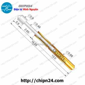 (K1) Kim test mạch P50-E2, dài 16.5mm, đường kính đầu 0.9mm, đường kính thân 0.68mm, 2A, đầu hình nón