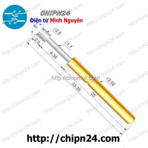 (K10) Kim test mạch P125-A, dài 33.35mm, đường kính đầu 2.5mm, đường kính thân 2.02mm, 5A, đầu lõm