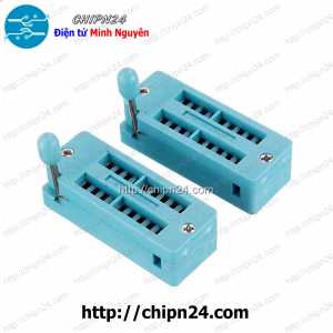 Đế ZIF 18P (DIP-18) (Màu Xanh, có cần gạt) (Đế cắm IC 18 chân)