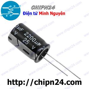 (F259) Tụ hóa 2,200uF 25V Đen (13x21mm) (2200uF 25V)