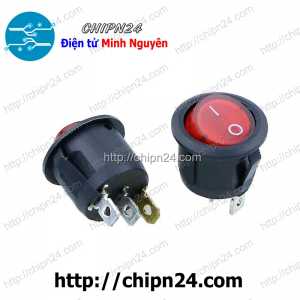 Công tắc Tròn 20MM Có Đèn Đỏ 3 chân 2 vị trí (6A 250VAC KCD1-105) (CTTCD3C)