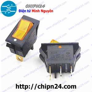 (F95.2) Công tắc bập bênh KCD6 Có Đèn Vàng 3 chân 2 vị trí (16x32MM 16A 250V)