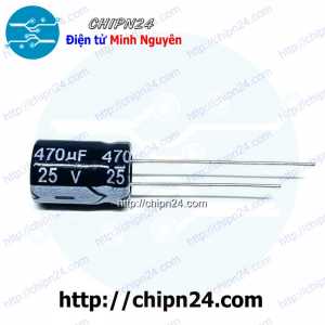 (F256) Tụ hóa 470uF 25V Đen (8x12mm)