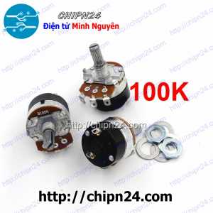 Volume WH138 100K (Chiết áp công tắc, Biến trở máy nước nóng, đường kính 24MM)