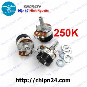 (F167) Volume WH138 250K 254 (Chiết áp công tắc, Biến trở máy nước nóng, đường kính 24MM)