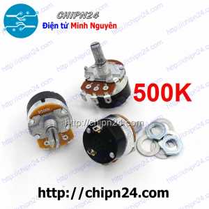 [F48] Volume WH138 500K 504 (Chiết áp công tắc, Biến trở máy nước nóng, đường kính 24MM)