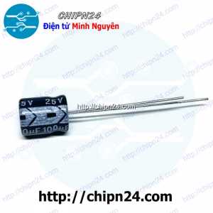 [10 con] Tụ hóa 100uF 25V Đen (6x12mm)
