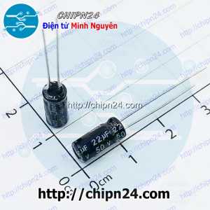 [25 con] (F250) Tụ hóa 22uF 50V Đen (5x11mm)