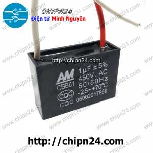 (N55) Tụ quạt 1uF 450V CBB61 (Tụ đề Kapa, dùng trong quạt điện, động cơ điện nhỏ)