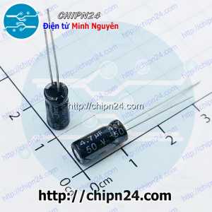 [25 con] (F247) Tụ hóa 4.7uF 50V Đen (5x11mm)