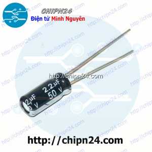 [25 con] Tụ hóa 2.2uF 50V Đen (4x7mm)