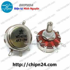 Biến trở 2W WTH118 Nâu 4K7 (WTH(118)-2W, Biến trở công nghiệp, Biến trở công suất)