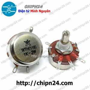 (F156) Biến trở 2W WTH118 Nâu 1K (WTH(118)-2W, Biến trở công nghiệp, Biến trở công suất)