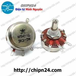 (F156) Biến trở 2W WTH118 Nâu 3K3 (WTH(118)-2W, Biến trở công nghiệp, Biến trở công suất)