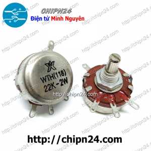 Biến trở 2W WTH118 Nâu 22K (WTH(118)-2W, Biến trở công nghiệp, Biến trở công suất)
