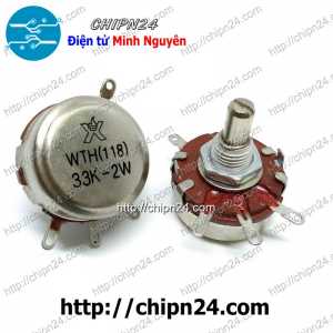 Biến trở 2W WTH118 Nâu 33K (WTH(118)-2W, Biến trở công nghiệp, Biến trở công suất)