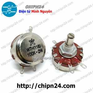 Biến trở 2W WTH118 Nâu 100K (WTH(118)-2W, Biến trở công nghiệp, Biến trở công suất)