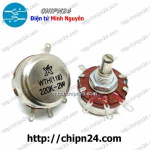 Biến trở 2W WTH118 Nâu 220K (WTH(118)-2W, Biến trở công nghiệp, Biến trở công suất)