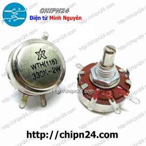 Biến trở 2W WTH118 Nâu 330K (WTH(118)-2W, Biến trở công nghiệp, Biến trở công suất)