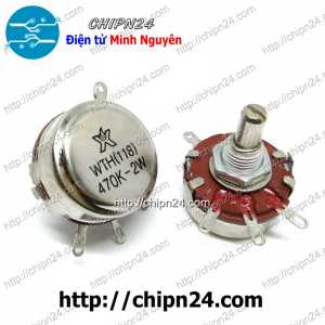 Biến trở 2W WTH118 Nâu 470K (WTH(118)-2W, Biến trở công nghiệp, Biến trở công suất)