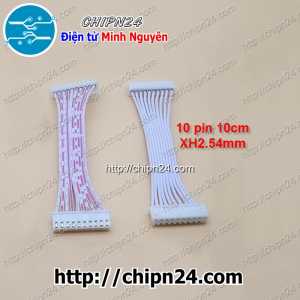 (P2) Dây bẹ trắng 10P XH2.54mm 2 đầu cắm dài 10cm