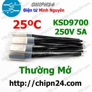 Cầu Chì Nhiệt KSD9700 Thường Mở 25 Độ Kim Loại (5A 250VAC) (bật nguồn do nhiệt độ quá cao)