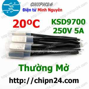 Cầu Chì Nhiệt KSD9700 Thường Mở 20 Độ Kim Loại (5A 250VAC) (bật nguồn do nhiệt độ quá cao)