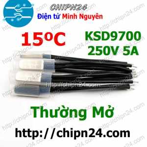 (F188) Cầu Chì Nhiệt KSD9700 Thường Mở 15 Độ Kim Loại (5A 250VAC) (bật nguồn do nhiệt độ quá cao)