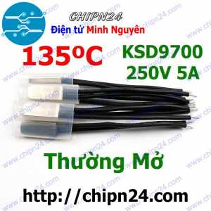 (F191) Cầu Chì Nhiệt KSD9700 Thường Mở 135 Độ Kim Loại (5A 250VAC) (bật nguồn do nhiệt độ quá cao)