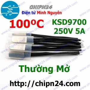 Cầu Chì Nhiệt KSD9700 Thường Mở 100 Độ Kim Loại (5A 250VAC) (bật nguồn do nhiệt độ quá cao)