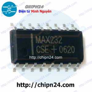 IC Dán MAX232 SOP-16 (SMD) (MAX232CSE 232) (IC giao tiếp serial giữa PC và vi điều khiển)