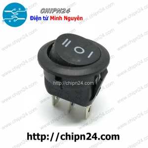 (F98.5) Công tắc Tròn Dẹp 20MM Đen 3 Chân 3 Vị Trí (6A 250VAC) (CTTD3C)