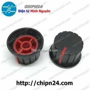 (F166) Nắp chụp Biến trở 15x24MM Đỏ (Dùng cho Biến trở WH148, Đ.kính 24mm, cao 15mm, lỗ 6mm, Trục Hoa)