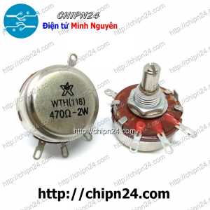Biến trở 2W WTH118 Nâu 470R (WTH(118)-2W, Biến trở công nghiệp, Biến trở công suất)