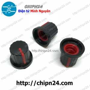 (F159) Nắp chụp Biến trở 15x15MM Đỏ (Dùng cho Biến trở WH148, Đường kính 15mm, cao 15mm, lỗ trong 6mm, Trục Hoa)