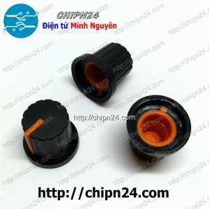 (F159) Nắp chụp Biến trở 15x15MM Cam (Dùng cho Biến trở WH148, Đường kính 15mm, cao 15mm, lỗ trong 6mm, Trục Hoa)