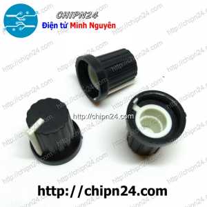 Nắp chụp Biến trở 15x15MM màu Trắng (Dùng cho Biến trở WH148, Đường kính 15mm, cao 15mm, lỗ trong 6mm, Trục Hoa)