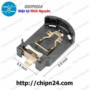 Đế pin CR2032 Dán SMD V1 Đen