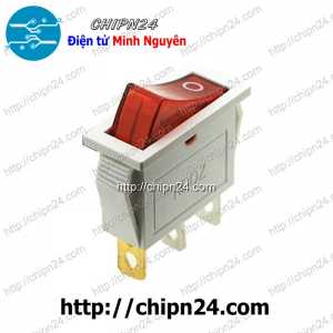 Công tắc bập bênh KCD3 Trắng Có Đèn Đỏ (3 chân 2 vị trí 13x30mm 15A 250VAC)