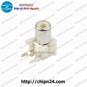 Jack cắm Audio RCA AV5 1 chấu Trắng (Jack Âm thanh AV Bông sen Hàn Board)