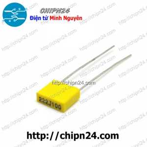 [10 con] (K270) Tụ kẹo vàng 222J 100V (5MM) (222 2.2nF)