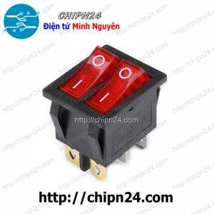Công tắc bập bênh Có Đèn KCD3 6 chân Đỏ