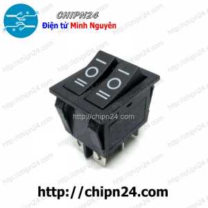 Công tắc bập bênh KCD6 6P3T Đen 6 chân 3 tiếp điểm Đen 16A 250V