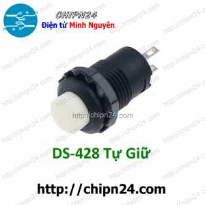 Nút nhấn Tự Giữ DS-428 Trắng (Đường kính 12MM 1.5A 250V)