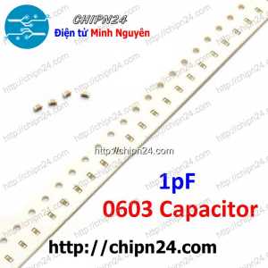 [25 con] (G29) Tụ dán SMD 0603 1pF 50V 5% (1.6x0.8mm)