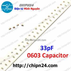 [25 con] (G29) Tụ dán SMD 0603 330 50V 5% (33pF 50V) (1.6x0.8mm)